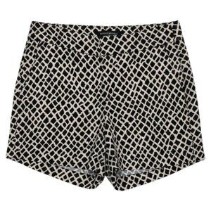 Banana Republic Geometric Navy & Tan Patterned Chino Shorts with pockets size 2